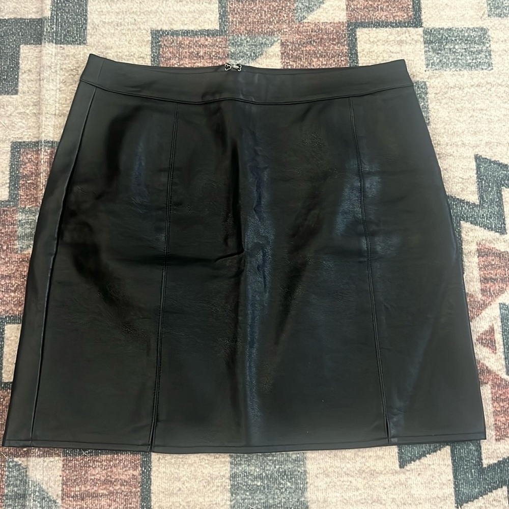 Black leather skirt